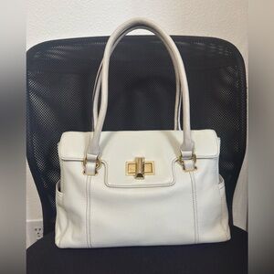 Tignanello Off White Leather Handbag